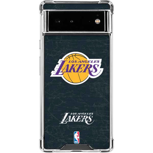 NBA Los Angeles Lakers Black Primary Logo Google Pixel 6 Clear Case